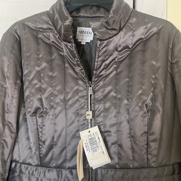 Giorgio Armani Shimmering Double Stand Up Collar Zip Jacket New With Tags - Picture 2 of 16